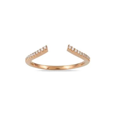 Rings Little Bird Bridal 18K Rose Gold Open Curved Diamond Band Little Bird Rings Little Bird Bridal 18K Rose Gold Open Curved Diamond Band Little Bird