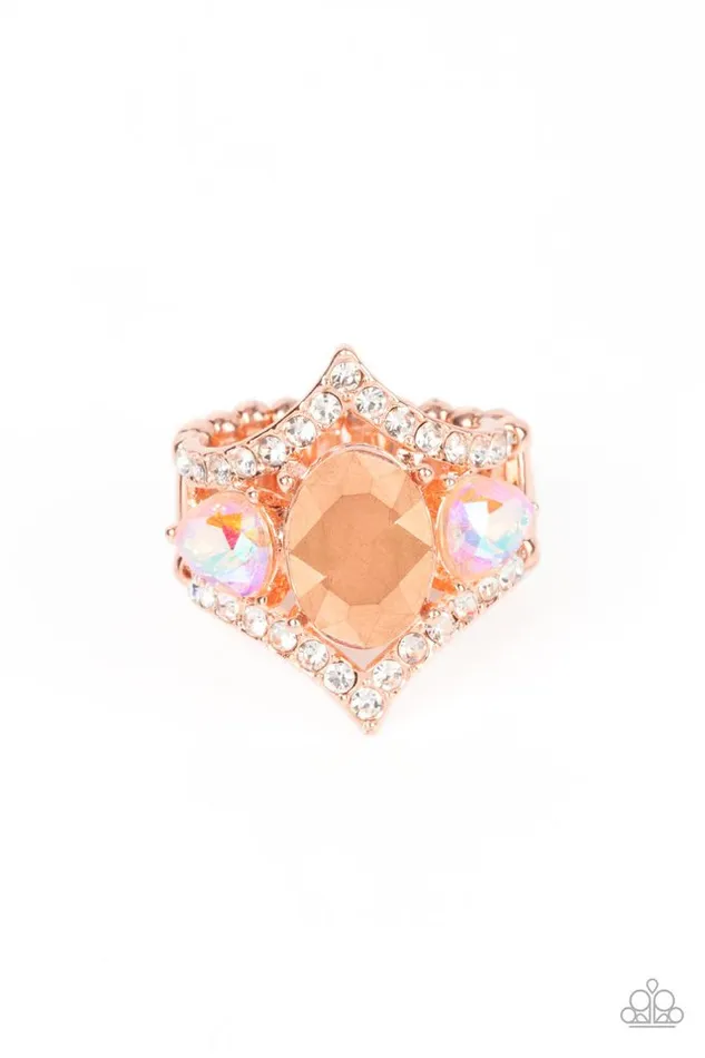 Rings Paparazzi Jewelry Paparazzi Ring Bow Down to Dazzle Copper Rings Paparazzi Jewelry Paparazzi Ring Bow Down to Dazzle Copper
