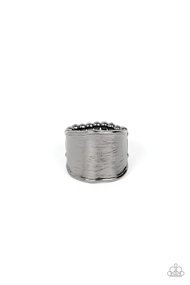 Rings Paparazzi Jewelry Paparazzi Ring Too Little Too SLATE Black Rings Paparazzi Jewelry Paparazzi Ring Too Little Too SLATE Black