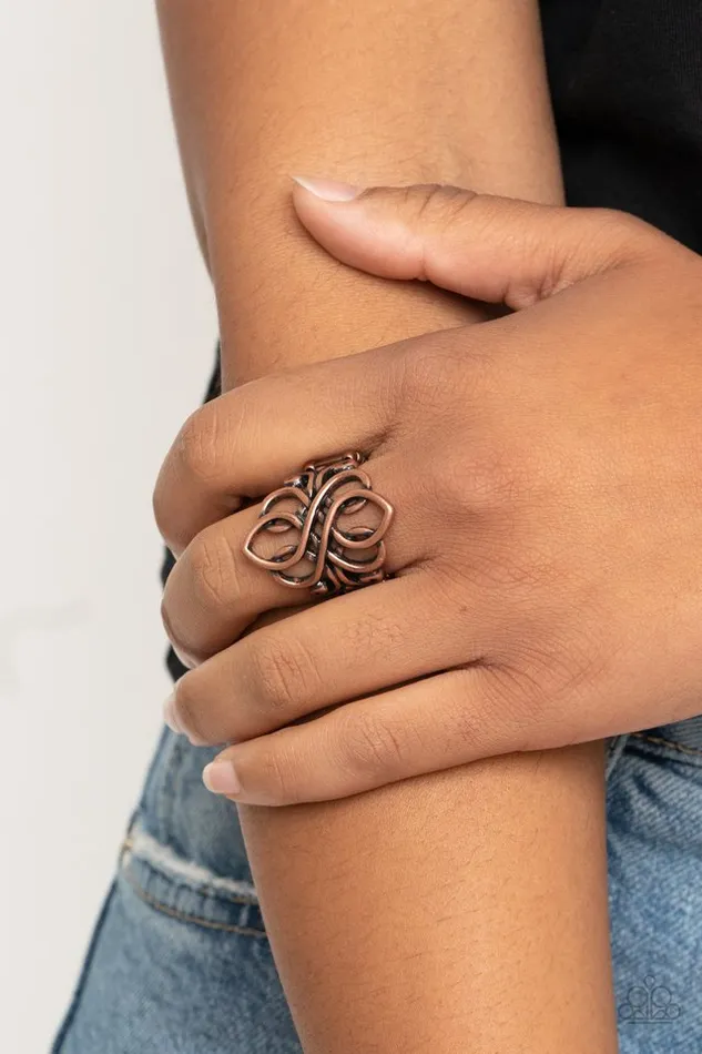 Rings Paparazzi Ring Regal Roundabout Copper Paparazzi Jewelry