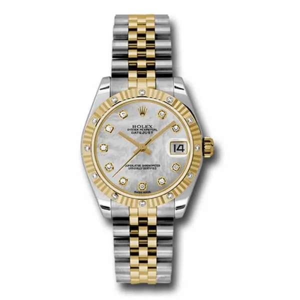 Rolex Bracelets Rolex Datejust 31mm Ref 178313 mdj White Mother of Pearl Diamond Dial Diamond Bezel Two Tone Stainless Steel 18K Yellow Gold Jubilee Bracelet Womens Watch Rolex Bracelets Rolex Datejust 31mm Ref 178313 mdj White Mother of Pearl Diamond Dial Diamond Bezel Two Tone Stainless Steel 18K Yellow Gold Jubilee Bracelet Womens Watch