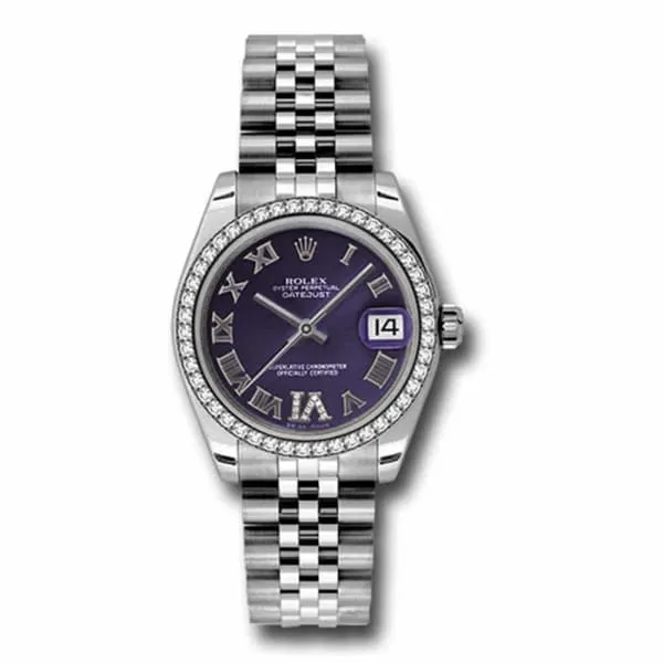 Rolex Datejust 31mm Ref 1783840013 Purple Dial Diamond Bezel Stainless Steel Jubilee Bracelet Womens Watch Rolex Bracelets Rolex Datejust 31mm Ref 1783840013 Purple Dial Diamond Bezel Stainless Steel Jubilee Bracelet Womens Watch Rolex Bracelets