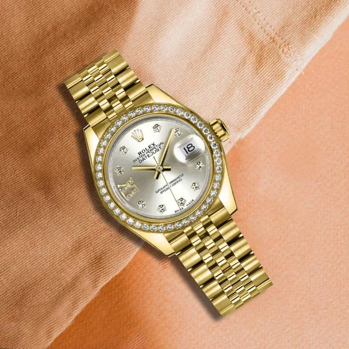 Rolex Lady Datejust 28mm Ref 279138rbr0002 Silver Dial 18K Yellow Gold Jubilee Bracelet Womens Watch Rolex Bracelets