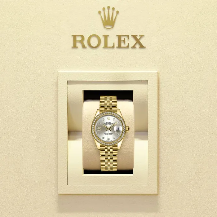 Rolex Lady Datejust 28mm Ref 279138rbr0002 Silver Dial 18K Yellow Gold Jubilee Bracelet Womens Watch Rolex Bracelets