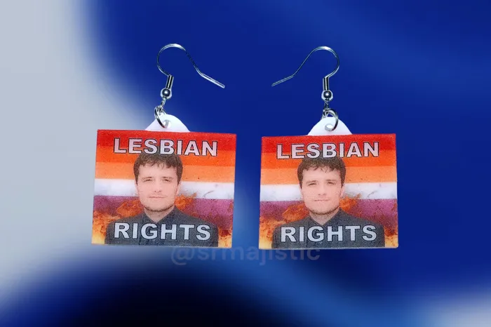 Sam Makes Things Earrings Josh Hutcherson Collection of Flaming Pride Flags Handmade Earrings Sam Makes Things Earrings Josh Hutcherson Collection of Flaming Pride Flags Handmade Earrings