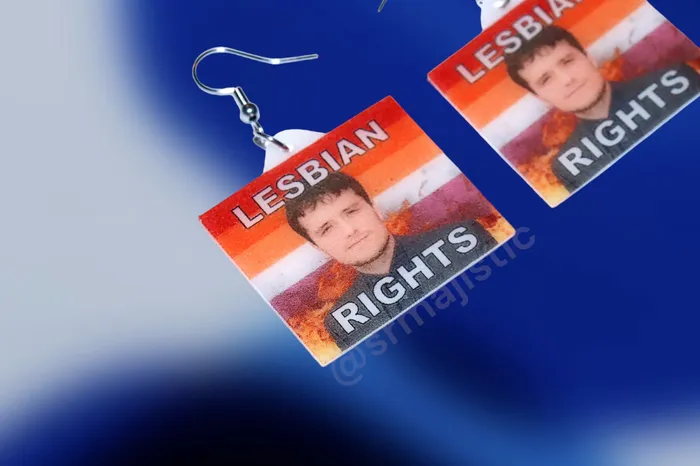Sam Makes Things Earrings Josh Hutcherson Collection of Flaming Pride Flags Handmade Earrings Sam Makes Things Earrings Josh Hutcherson Collection of Flaming Pride Flags Handmade Earrings