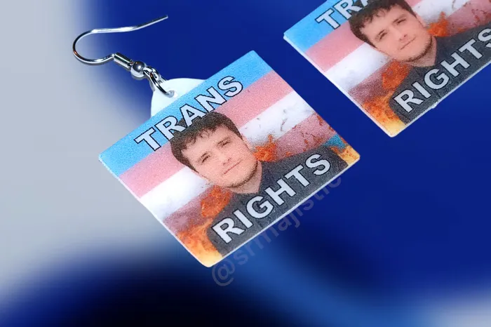 Sam Makes Things Earrings Josh Hutcherson Collection of Flaming Pride Flags Handmade Earrings Sam Makes Things Earrings Josh Hutcherson Collection of Flaming Pride Flags Handmade Earrings