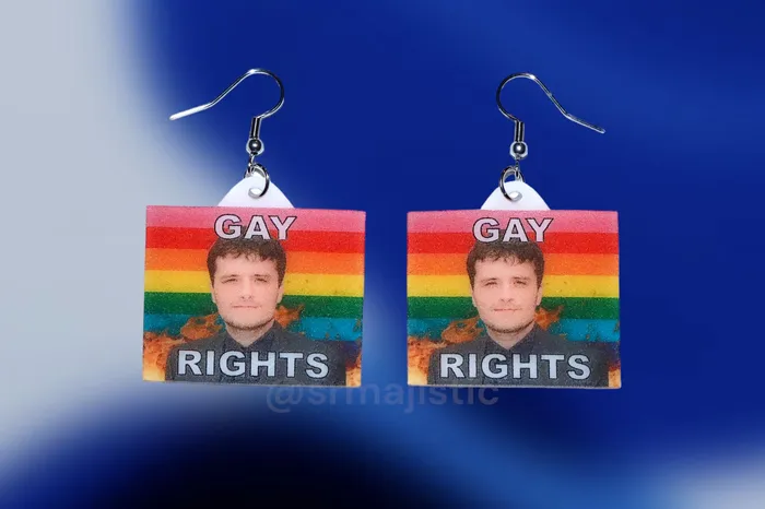Sam Makes Things Earrings Josh Hutcherson Collection of Flaming Pride Flags Handmade Earrings Sam Makes Things Earrings Josh Hutcherson Collection of Flaming Pride Flags Handmade Earrings