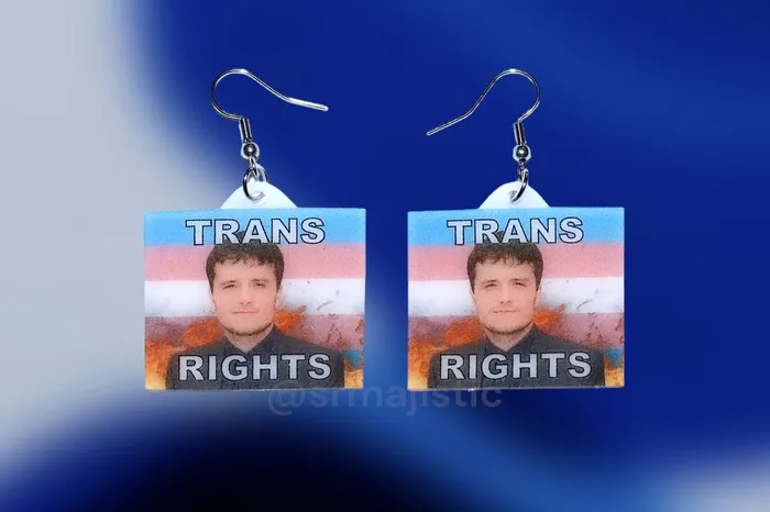 Sam Makes Things Earrings Josh Hutcherson Collection of Flaming Pride Flags Handmade Earrings Sam Makes Things Earrings Josh Hutcherson Collection of Flaming Pride Flags Handmade Earrings