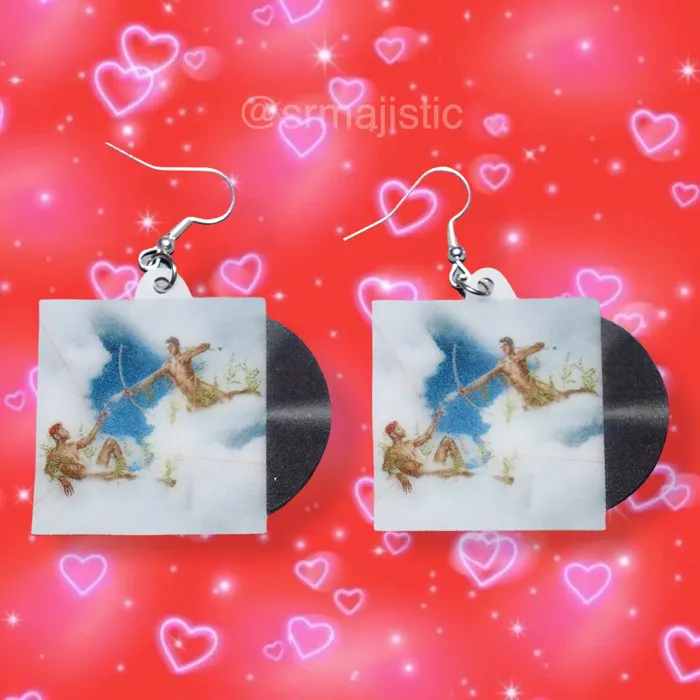 Sam Makes Things Earrings Lil Nas X Montero Call Me by Your Name Vinyl Single Handmade Earrings