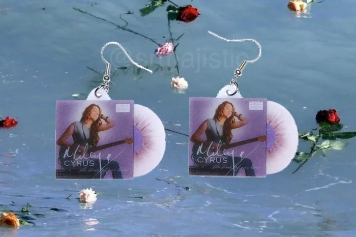 Sam Makes Things Earrings READY TO SHIP Miley Cyrus the Time of Our Lives Vinyl Album Handmade Earrings Sam Makes Things Earrings READY TO SHIP Miley Cyrus the Time of Our Lives Vinyl Album Handmade Earrings