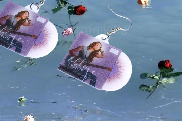 Sam Makes Things Earrings READY TO SHIP Miley Cyrus the Time of Our Lives Vinyl Album Handmade Earrings Sam Makes Things Earrings READY TO SHIP Miley Cyrus the Time of Our Lives Vinyl Album Handmade Earrings