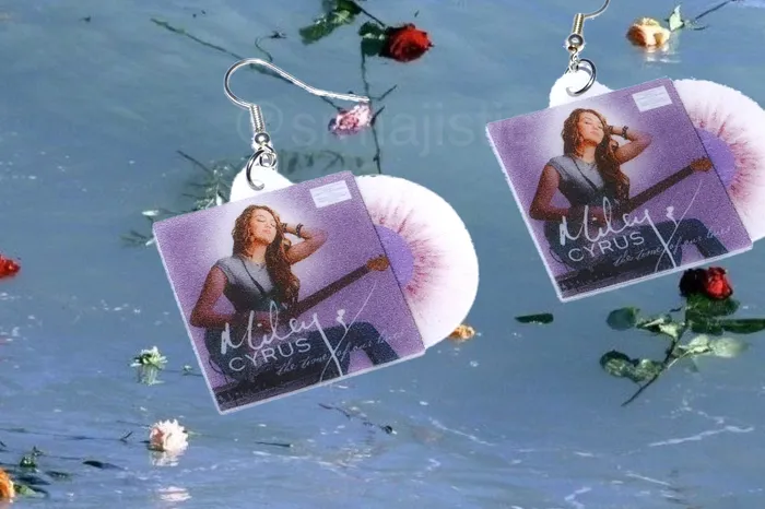 Sam Makes Things Earrings READY TO SHIP Miley Cyrus the Time of Our Lives Vinyl Album Handmade Earrings Sam Makes Things Earrings READY TO SHIP Miley Cyrus the Time of Our Lives Vinyl Album Handmade Earrings
