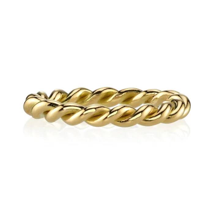 Single Stone 18K Yellow Gold Large Lara Band Single Stone Rings