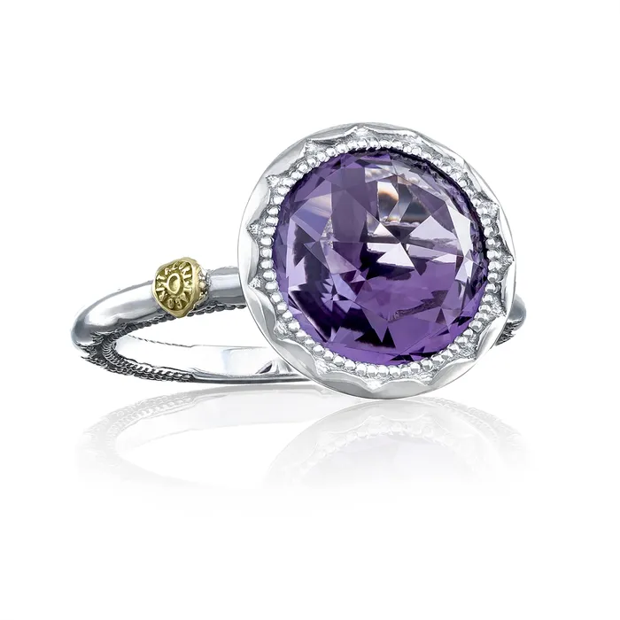Tacori Crescent Embrace 10mm Bezel Ring featuring Amethyst Tacori Rings