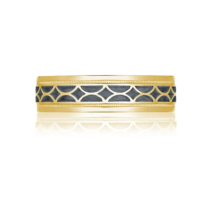 Tacori Rings Tacori 18K Yellow Gold Sculpted Crescent Gents 6mm Band