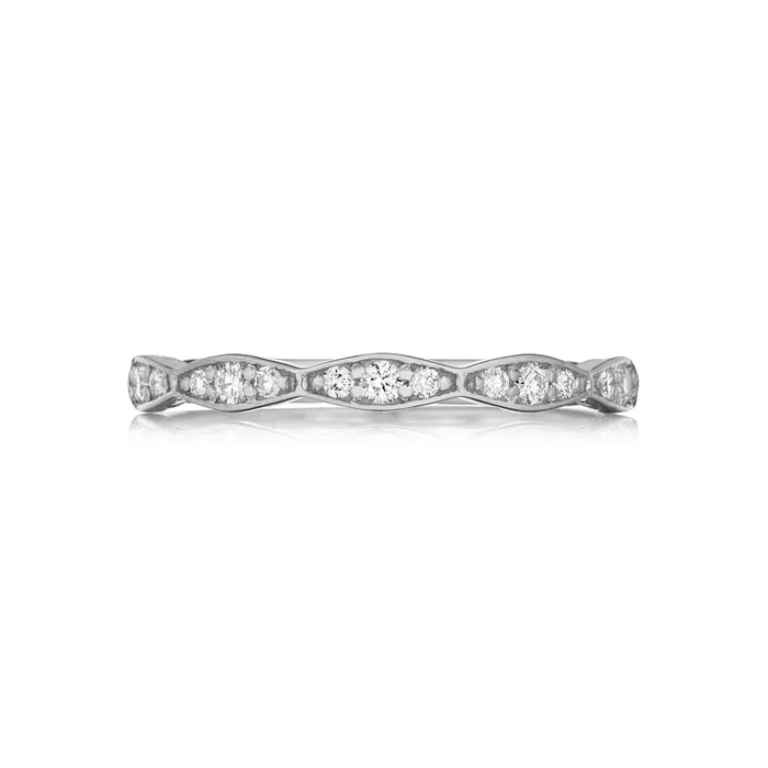 Tacori Tacori Sculpted Crescent 18K White Gold Diamond Wedding Band 2mm Rings Tacori Tacori Sculpted Crescent 18K White Gold Diamond Wedding Band 2mm Rings