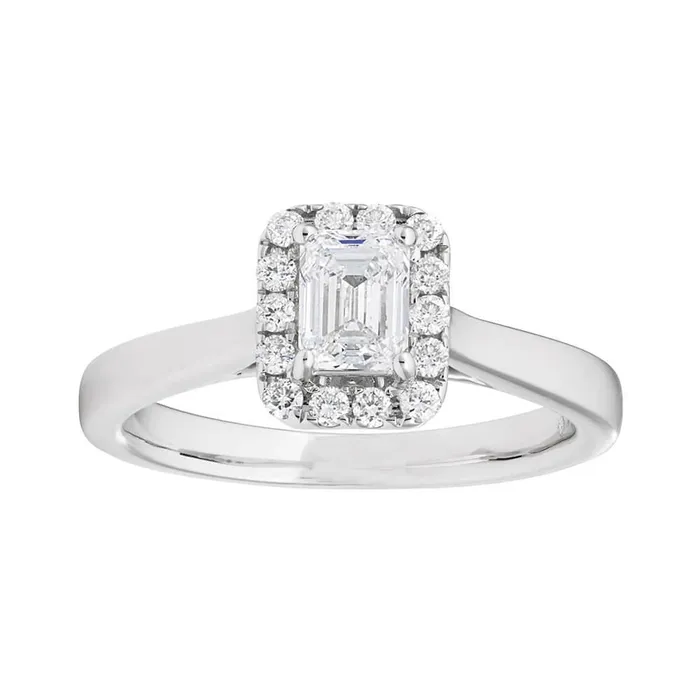 220 Carats Emerald And Round Cut Natural Earth Mined Diamonds Halo Engagement Ring GB Rings 220 Carats Emerald And Round Cut Natural Earth Mined Diamonds Halo Engagement Ring GB Rings