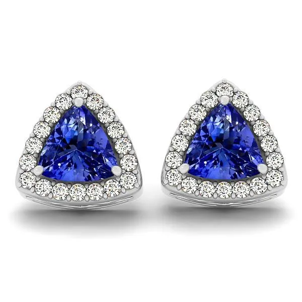 450 Carats Prong Set Tanzanite Natural Earth Mined Diamond Lady Halo Stud Earrings GB Earrings 450 Carats Prong Set Tanzanite Natural Earth Mined Diamond Lady Halo Stud Earrings GB Earrings