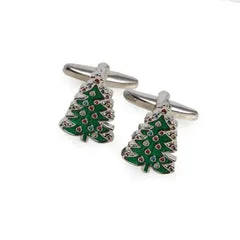 Bey Berk Christmas Tree RhodiumPlated Cufflinks Bey Berk Necklaces