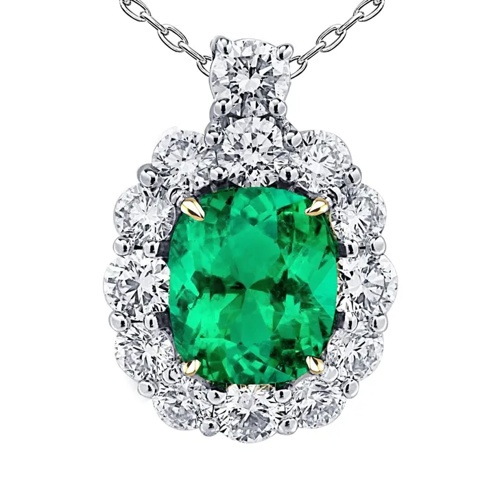 Big 6 Carat Green Emerald And Real Diamond Pendant HarryChadEntcom Necklaces Big 6 Carat Green Emerald And Real Diamond Pendant HarryChadEntcom Necklaces