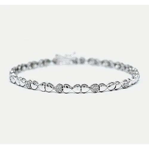 Bracelets GB Heart Shape Natural Earth Mined Diamond Tennis Bracelet 2 Carats FG White Gold 14K Bracelets GB Heart Shape Natural Earth Mined Diamond Tennis Bracelet 2 Carats FG White Gold 14K