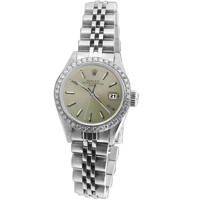Bracelets GB Natural Earth Mined Diamond Bezel Gray Stick Dial Date Watch Stainless Steel Jubilee Bracelets GB Natural Earth Mined Diamond Bezel Gray Stick Dial Date Watch Stainless Steel Jubilee