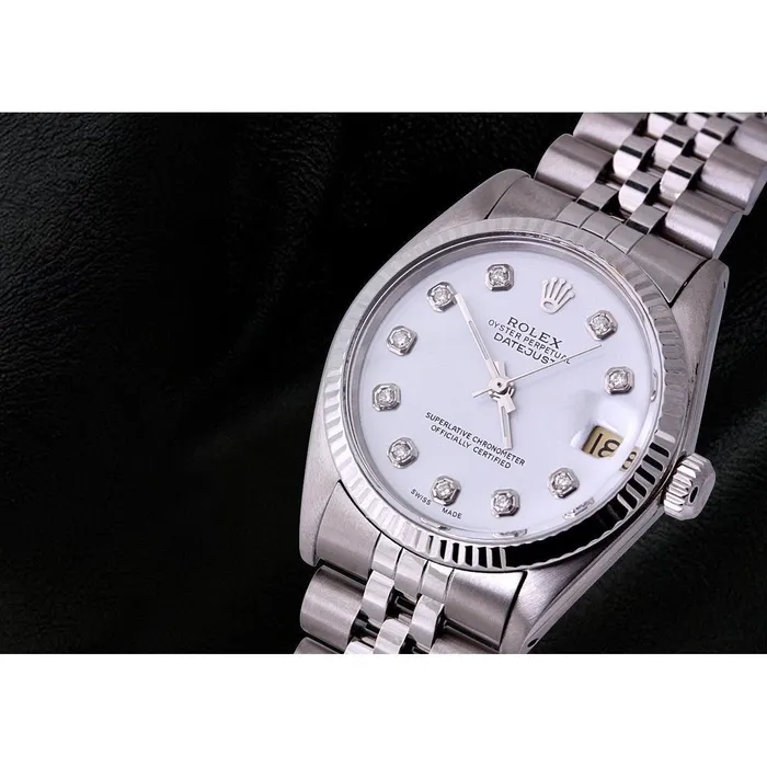 Bracelets Ss Jubilee Bracelet Diamond Dial Fluted Bezel Rolex Date Just Watch GB Bracelets Ss Jubilee Bracelet Diamond Dial Fluted Bezel Rolex Date Just Watch GB