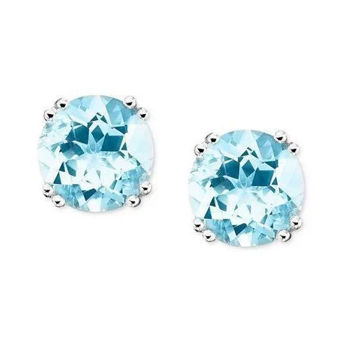 Earrings GB Gorgeous 8 Carats Aquamarine Lady Stud Earrings White Gold 14K Earrings GB Gorgeous 8 Carats Aquamarine Lady Stud Earrings White Gold 14K