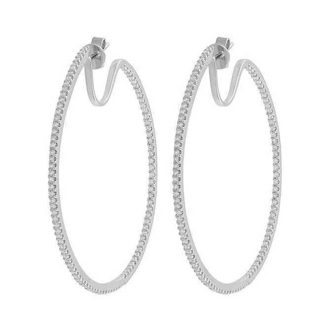 Earrings GB Round Cut Small 330 Carats Natural Earth Mined Diamonds Hoop Earrings White Gold 14K Earrings GB Round Cut Small 330 Carats Natural Earth Mined Diamonds Hoop Earrings White Gold 14K