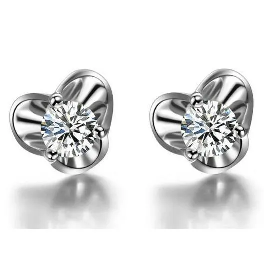 Earrings GB Round Shaped Natural Earth Mined Diamond Stud Earring Solid 2 Carat White Gold 14K Earrings GB Round Shaped Natural Earth Mined Diamond Stud Earring Solid 2 Carat White Gold 14K