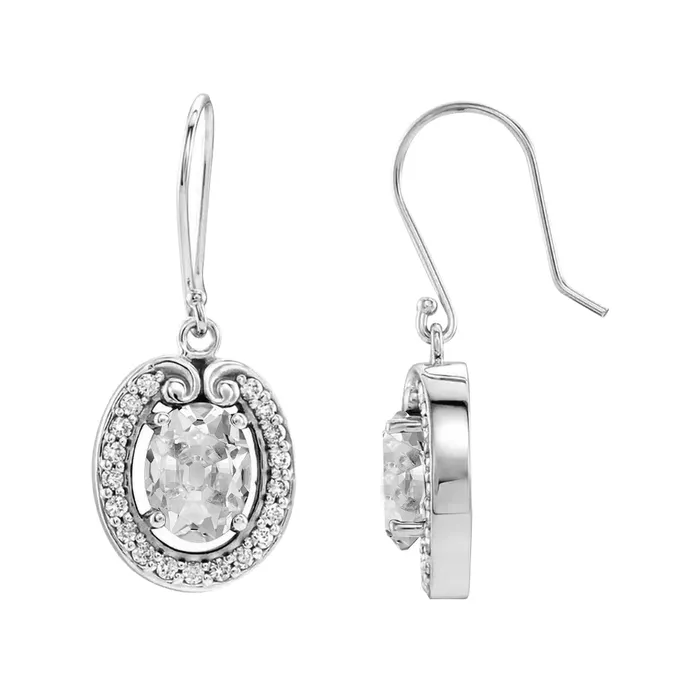 Earrings HarryChadEntcom Womens Mined Diamond Old Cut Oval Dangle Earrings Prong Set 450 Carats Earrings HarryChadEntcom Womens Mined Diamond Old Cut Oval Dangle Earrings Prong Set 450 Carats