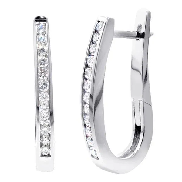 Earrings Ladies Hoop Earrings 335 Carats Round Cut Real Natural Earth Mined Diamonds White Gold 14K GB Earrings Ladies Hoop Earrings 335 Carats Round Cut Real Natural Earth Mined Diamonds White Gold 14K GB