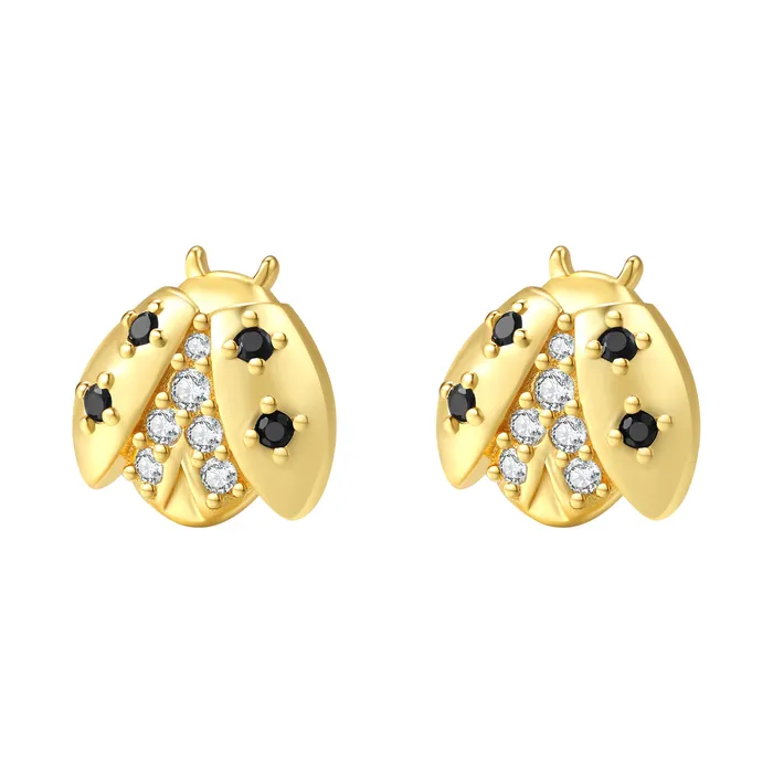 Earrings Lucky Ladybug Stud Earrings Sterling Silver Hey Happiness