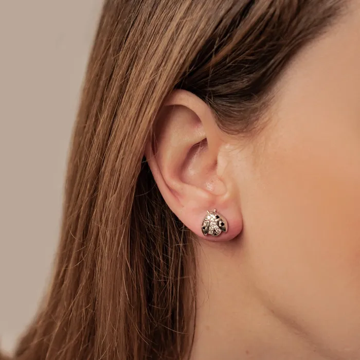 Earrings Lucky Ladybug Stud Earrings Sterling Silver Hey Happiness Earrings Lucky Ladybug Stud Earrings Sterling Silver Hey Happiness