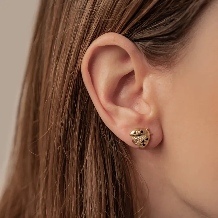 Earrings Lucky Ladybug Stud Earrings Sterling Silver Hey Happiness Earrings Lucky Ladybug Stud Earrings Sterling Silver Hey Happiness
