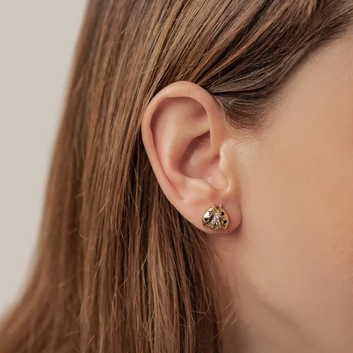 Earrings Lucky Ladybug Stud Earrings Sterling Silver Hey Happiness Earrings Lucky Ladybug Stud Earrings Sterling Silver Hey Happiness