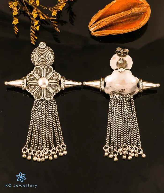 Earrings The Vinyas Silver Tassle Earrings Jaipur