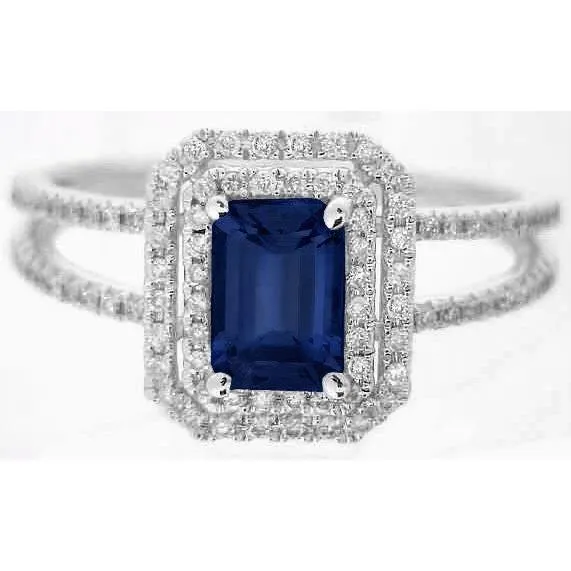 Emerald Ceylon Sapphire Jewelry Natural Earth Mined Diamond Ring White Gold 14K 3 Carats GB Rings Emerald Ceylon Sapphire Jewelry Natural Earth Mined Diamond Ring White Gold 14K 3 Carats GB Rings