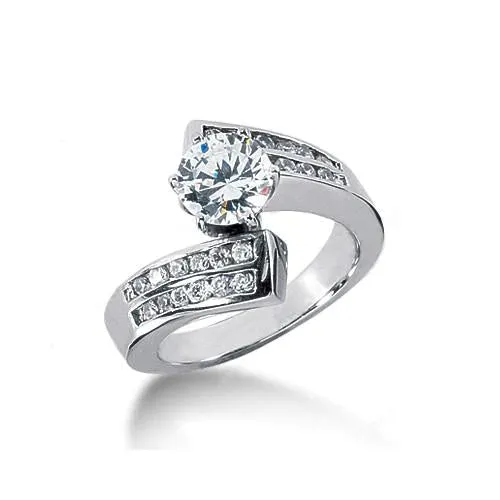 GB 151 Ct Natural Earth Mined Diamond Solitaire Ring With Accents Rings