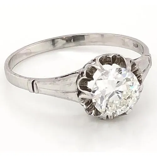GB 1 Carat Solitaire Natural Earth Mined Diamond Ring Women White Gold Jewelry 14K New Rings GB 1 Carat Solitaire Natural Earth Mined Diamond Ring Women White Gold Jewelry 14K New Rings