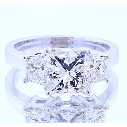 GB 350 Carats Three Stone Princess Natural Earth Mined Diamond Engagement Ring New Rings GB 350 Carats Three Stone Princess Natural Earth Mined Diamond Engagement Ring New Rings