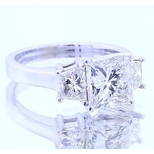 GB 350 Carats Three Stone Princess Natural Earth Mined Diamond Engagement Ring New Rings GB 350 Carats Three Stone Princess Natural Earth Mined Diamond Engagement Ring New Rings