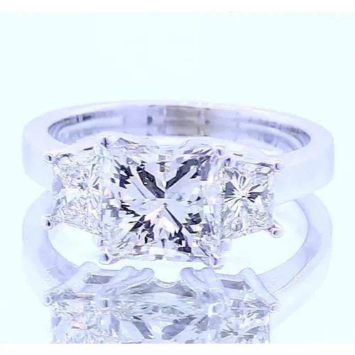 GB 350 Carats Three Stone Princess Natural Earth Mined Diamond Engagement Ring New Rings GB 350 Carats Three Stone Princess Natural Earth Mined Diamond Engagement Ring New Rings