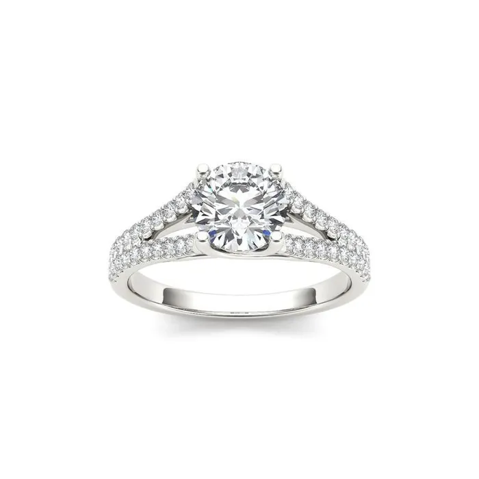 GB 425 Ct Round Cut Natural Earth Mined Diamond Accented Ring Women White Gold 14K Rings GB 425 Ct Round Cut Natural Earth Mined Diamond Accented Ring Women White Gold 14K Rings