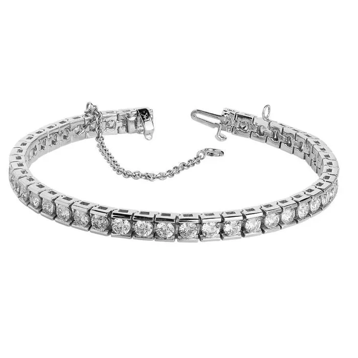 GB Bracelets 1075 Carats Natural Earth Mined Diamonds Channel Set Bracelet Gold White 14K New GB Bracelets 1075 Carats Natural Earth Mined Diamonds Channel Set Bracelet Gold White 14K New