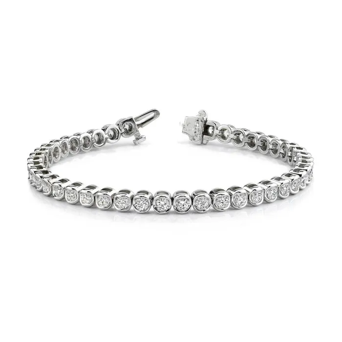 GB Bracelets Round Natural Earth Mined Diamond Women Tennis Bracelet White Solid Gold 14K 1050 Ct GB Bracelets Round Natural Earth Mined Diamond Women Tennis Bracelet White Solid Gold 14K 1050 Ct
