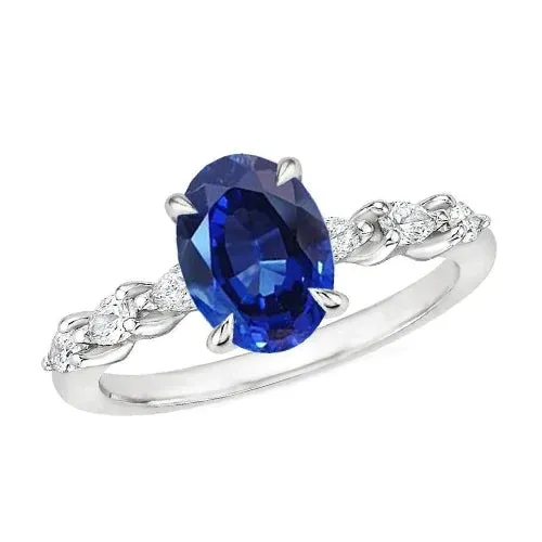 GB Cornflower Sapphire Anniversary Ring Rings
