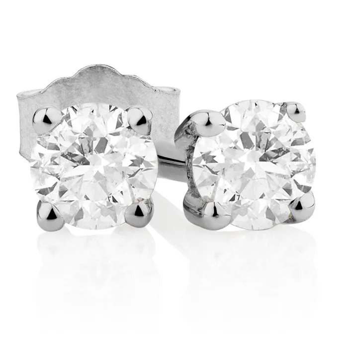 GB Earrings 2 Ct Prong Set Round Cut Natural Earth Mined Diamond Lady Stud Earring White Gold 14K GB Earrings 2 Ct Prong Set Round Cut Natural Earth Mined Diamond Lady Stud Earring White Gold 14K