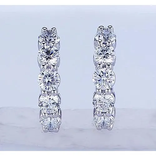 GB Earrings Natural Earth Mined Diamond Hoops Earring